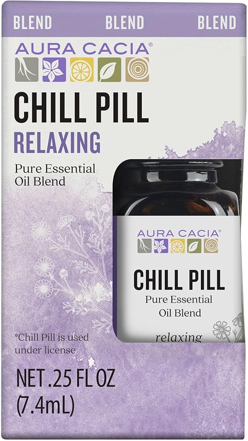 Aura Cacia Chill Pill Essential Oil Blend, Boxed 0.25 fl. oz.