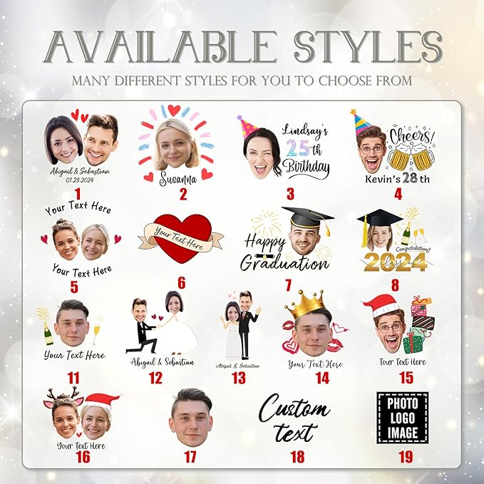 Ubmpj Custom Temporary Tattoos Personalized Temporary Tattoos with Photo Face Name Text for Graduation Bachelorette Birthday Party Wedding Bride Groom