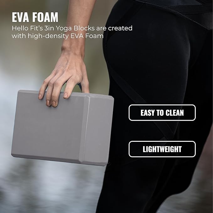 3" Yoga Block, 10 Pack Bulk EVA Foam Yoga Blocks, Firm and Supportive Yoga Brick, Balance Foam for Stretching, Pilates, and Workout, 3" x 6" x 9"