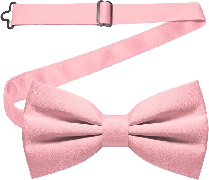 JEMYGINS Solid Color Pre-tied Bow Tie Adjustable Bowtie for Men