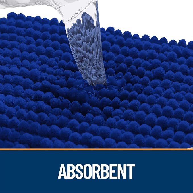 OLANLY Dog Door Mat for Muddy Paws 30x20, Extra Absorbent Chenille Mud Mat | Royal Blue, Absorbs Moisture and Dirt, Non-Slip Machine Washable Doormat, Quick-Drying Indoor Entryway Floor Mat for Dogs