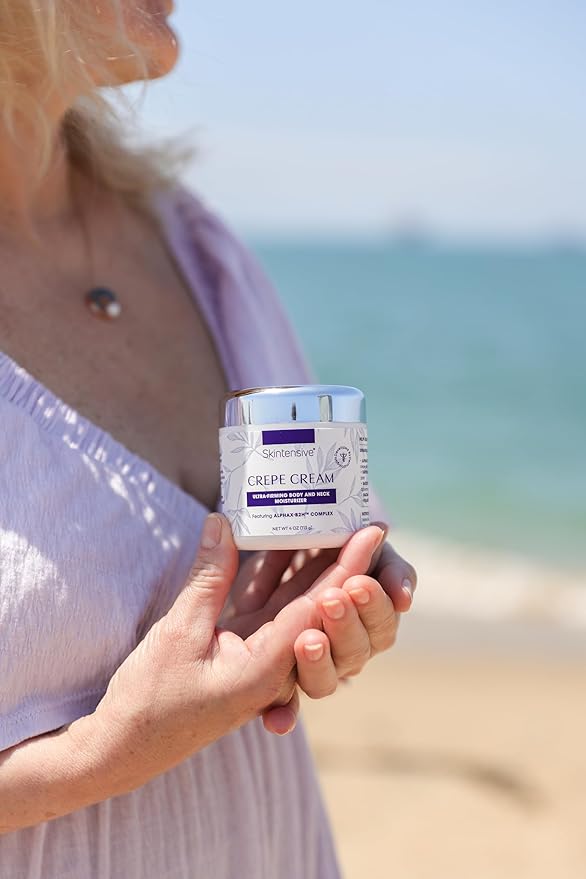 SKINTENSIVE Crepe Cream - Advanced Crepey Skin Cream for Firmer, Smoother Appearance - Harvard-Trained Dermatologist Formulated - Premium Body and Neck Creme - 4 oz