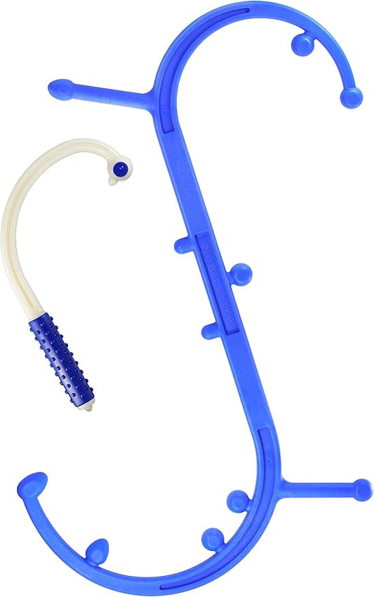Body Back Buddy - USA Made FSA Eligible - Classic & Mini Bundle, Full Body Trigger Point Massage Tool, Neck & Back Pain Relief, Deep Tissue Stress Relief (Blue)