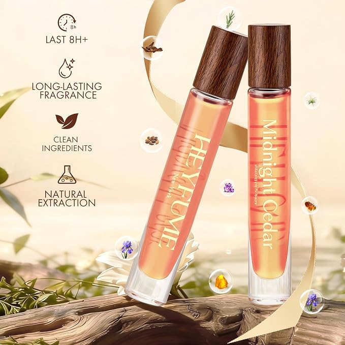 Sandalwood Perfume Roll Fragrance - Long-Lasting Eau de Parfumt Travel Size 0.41 fl oz for Men & Women