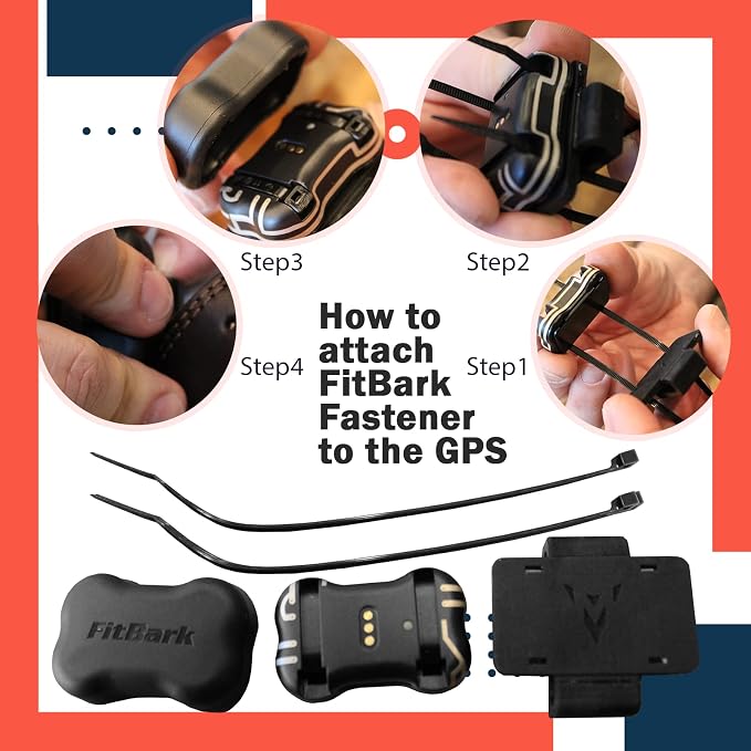 FitBark GPS Fastener Buckle for Dog Tracker, GPS Pet Tracker Strap Attachment Clips for Dogs Works with Any Collar, Smart Activity Tracker Fastener Durable Semi-rigid (Black) (1.25)