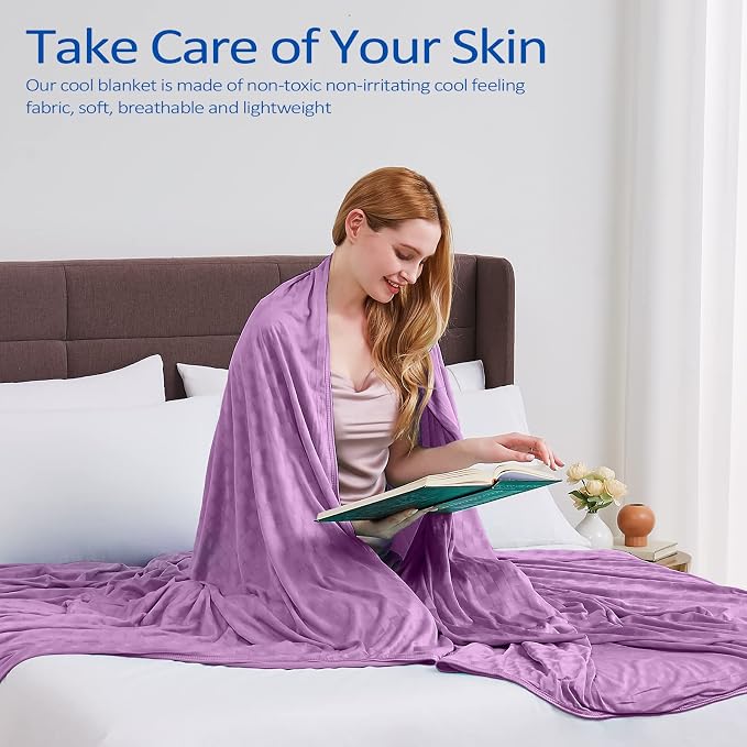 Cooling Blanket, Summer Cooling Blankets for Hot Sleepers, Arc-Chill Q-Max>0.5 Cool Fiber, Oeko-TEX 100% Certified, Soft, Breathable, Double-Side Bed Throw,Keep Cool for Adults Kids 90"x90"