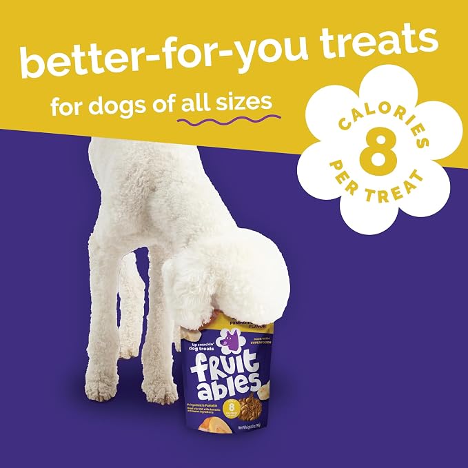 Fruitables Baked Dog Treats, Low Calorie Treats, Pumpkin & Banana, 7oz | Healthy Dog Treats, Training Treats, Crunchy Dog Biscuits, Limited Ingredient Recipe, Healthy Puppy Snacks, Made in USA