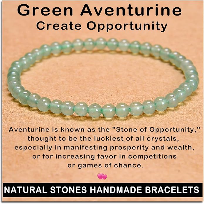 AD Beads Handmade Gemstone Stretch Elastic Bracelet Crystal Healing Reiki Nature's Beauty and Spiritual Essence Unisex