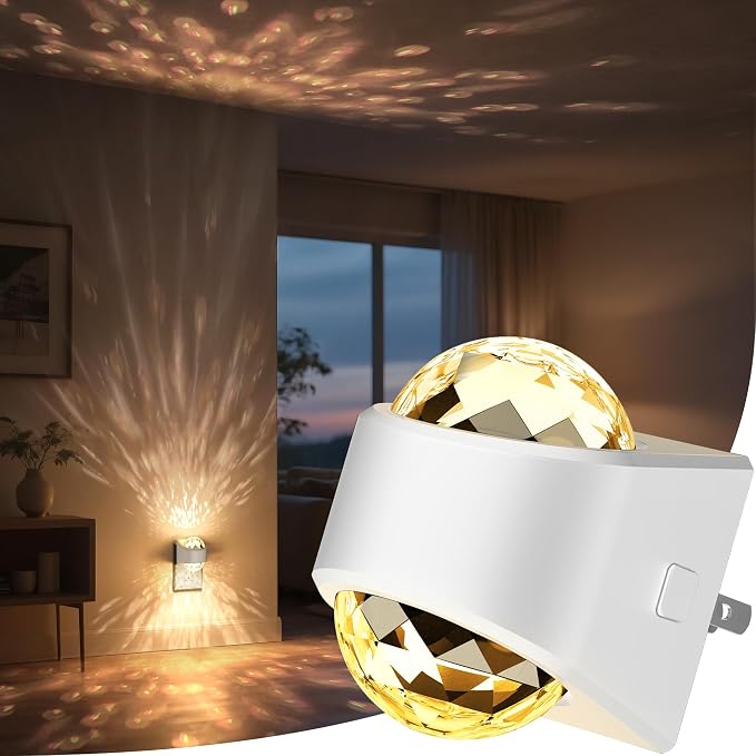 Night Light, Night Lights Plug into Wall, Projector Night Light | Soft White for Bedroom, Dimmable Brightness Dusk to Dawn LED Nightlight for Kids, Nursery, Bathroom, Home Decor, Gaming Room