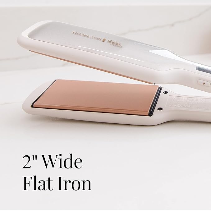 Remington Shine Therapy 2 inch Hair Straightener, Flat Iron Infused with Argan Oil & Keratin, Professional Ceramic Flat Iron for Less Frizz, Shiny & Smooth Hot Styling Tools