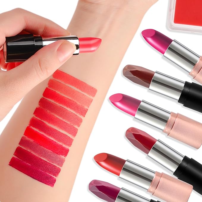 DIY Lipstick Making Kit- Natural Beeswax Based Lip Gloss & Matte Lip Gloss Making Kit, Craft Long-Lasting Matte & Velvet Lipsticks, Christmas Makeup Gift for Women, Girls & Beginners