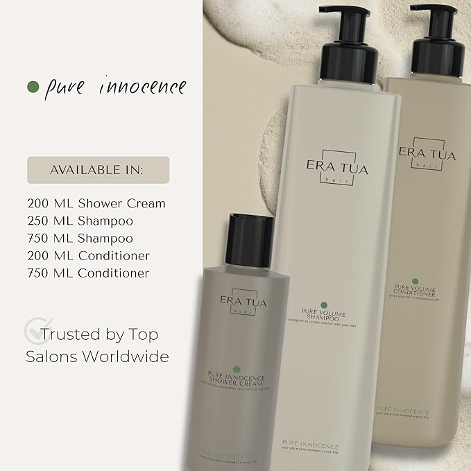 Pure Innocence Volume Conditioner | Dutch Made & Formulated | Boosts Volume for All Hair Types | Floral Scent of White Jasmine, curly hair conditioner Rose Ylang-Ylang & calendula | 200 ml