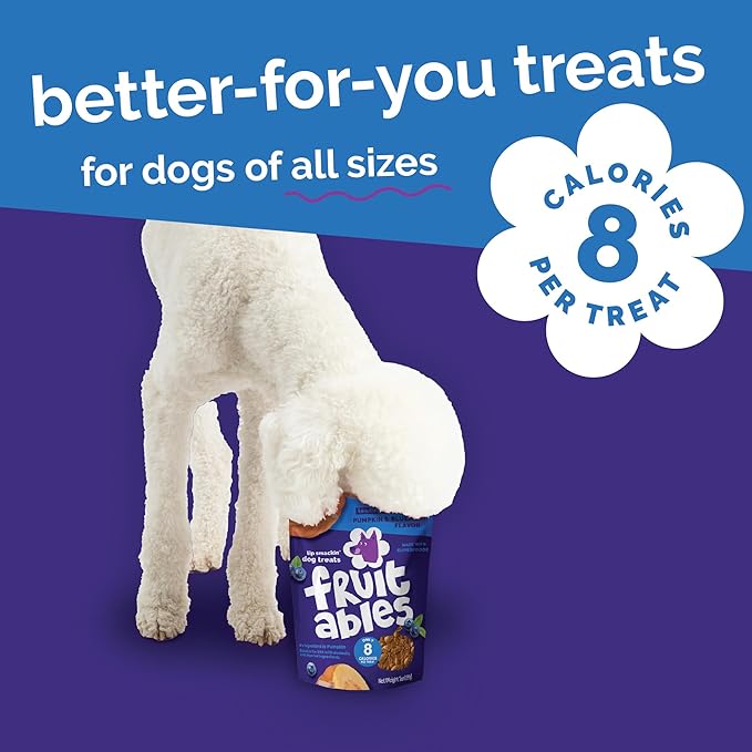 Fruitables Baked Dog Treats, Low Calorie Treats, Pumpkin & Blueberry, 12oz | Healthy Dog Treats, Training Treats, Crunchy Dog Biscuits, Limited Ingredient Recipe, Healthy Puppy Snacks, Made in USA