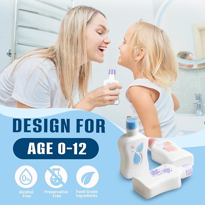 oh care Mouthwash for Kids, New Generation P113+ Peptide Anti Cavity Mouth Rinse, 11.08 fl oz (Original(Unflavored)),0