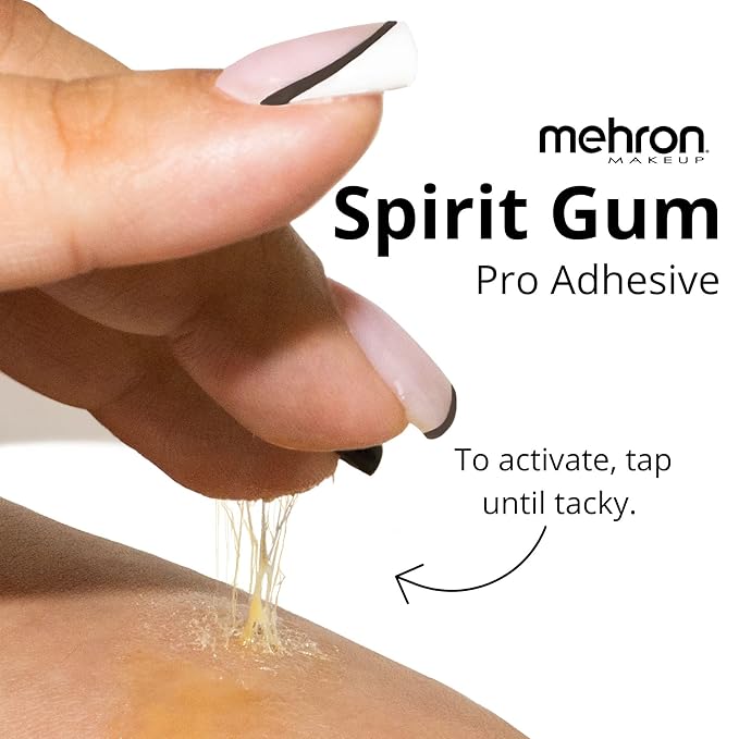 Mehron Makeup Spirit Gum | Spirit Gum Adhesive | Special FX, Cosplay, Halloween, Stage Performance Makeup | Professional Cosmetic Glue Adhesive for Face, Skin, & Body (4.5 oz)