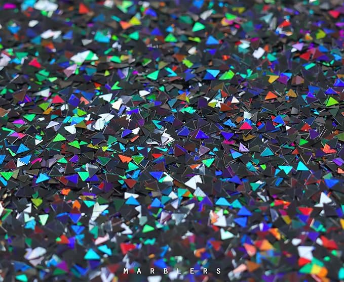 MARBLERS [Triangle] Shape Glitter for Body & Face 0.11oz (3g) | Flake | Non-Toxic | Vegan | Cruelty-Free | Eyeshadow, Nail Polish, Nail Art | Festival, Rave & Party Makeup | Body & Face