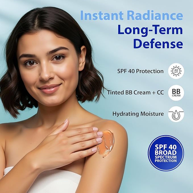 Dr. Denese Broad Spectrum SPF 40 Defense Day Cream (Natural) 2 oz – Tinted Moisturizer & Daily Sunscreen – Hydrating BB Cream with Antioxidants for Smooth Radiant Skin – Protection for All Skin Types