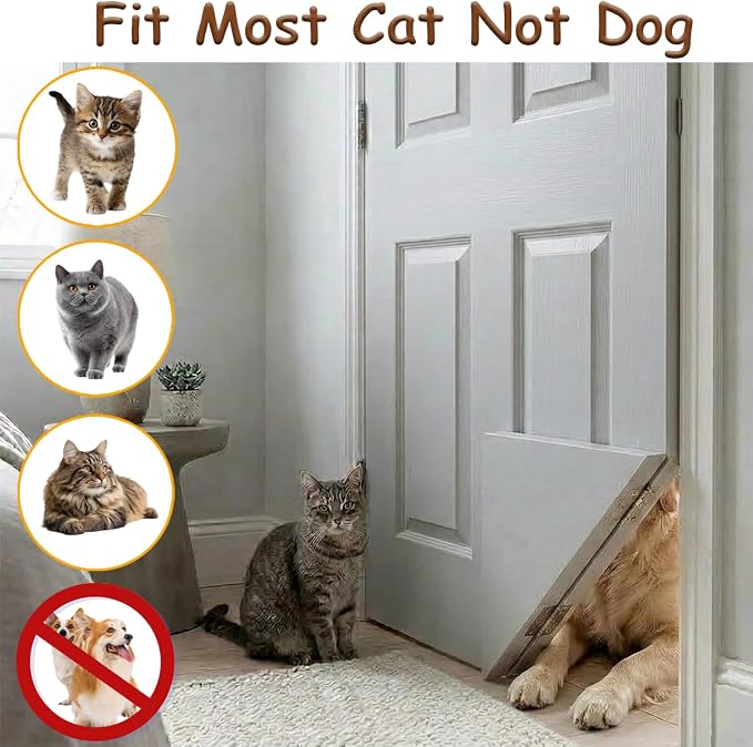 Cat Door Interior Door Hinges Cat Door Corner Hinge Kit Clears the Floor-R | Indoor Cat Door Fits Hollow Doors and Solid Core Cat Doors Easy DIY Install Without Striking the Floor Functional