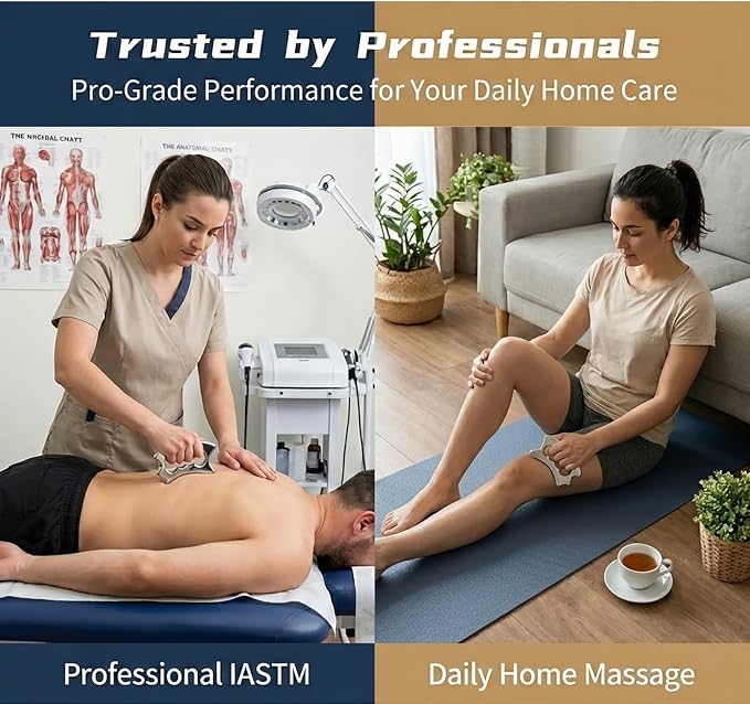 Muscle Scraper Tool Stainless Steel, Gua sha Tool Set for Full Body, Metal Myofascial Release Tool, Scraping Tool Physical Therapy Equipment, Deep Tissue Massager Fascia Scraper (D Scrapper)