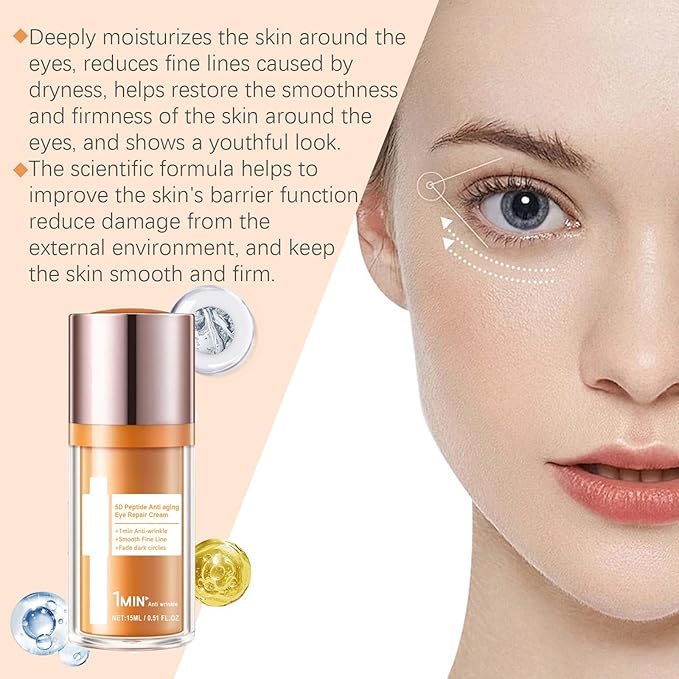 5D Peptide Anti-Wrinkle Eye Cream, Anti-Wrinkle Firming Eye Cream, 5D Peptide Anti Aging Eye Cream, Peptide Lifting Eye Gel, For Dark Circles and Puffiness (2pcs)