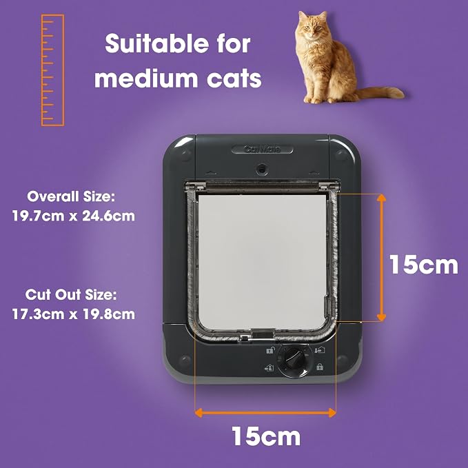 Cat Mate Microchip activated Cat Flap | for up to 30 Cats, Brown | Stores 30 Pet IDs, Weather Resistant, Selective Entry, Keeps Unwanted Animals Out, Easy Installation