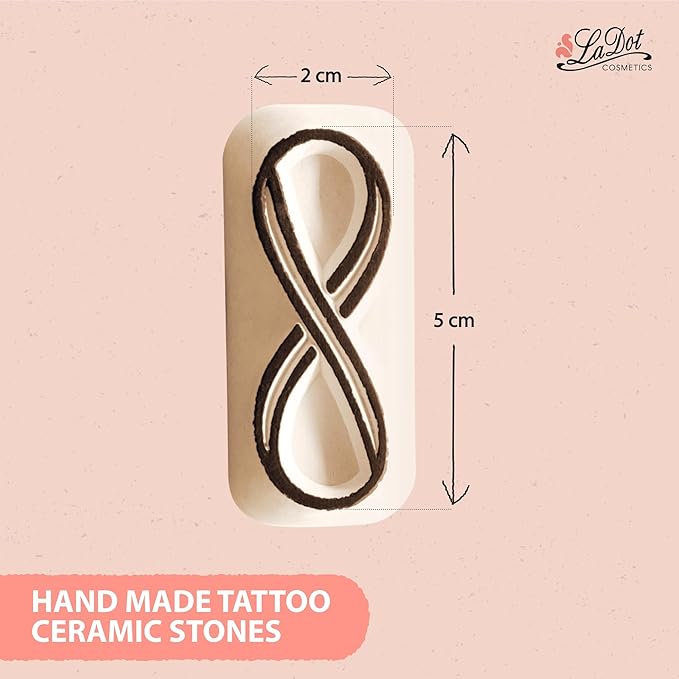 LaDot Temporary Tattoo Stamp– Easy-to-Use Reusable Ceramic Skin Stamp for Creating Custom Temporary Tattoos – Fun Body Art Tool for Parties, Events, and Festivals (Infinity, Medium)
