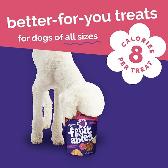Fruitables Baked Dog Treats, Low Calorie Treats, Pumpkin & Apple, 12oz | Healthy Dog Treats, Training Treats, Crunchy Dog Biscuits, Limited Ingredient Recipe, Healthy Puppy Snacks, Made in USA