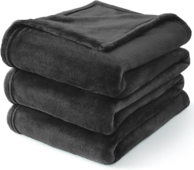 BEDELITE Fleece Blanket Soft Plush Queen Bed Blanket Charcoal Grey 90"x90" | Ultra Soft Fleece, Plush Microfiber, Lightweight Warmth, All Season Comfort, Fade Resistant, Machine Washable,Perfect for Bed