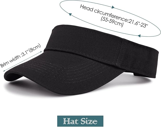 Zando 3.2" Structured Brim Visor Hats for Women, UPF 50+, Golf/Tennis | 3.2"Structured Brim Adds Sun Coverage, Steady View, Quick-dry Sweatband, Open-Top Ponytail Fit, Adjustable Fit & Lightweight