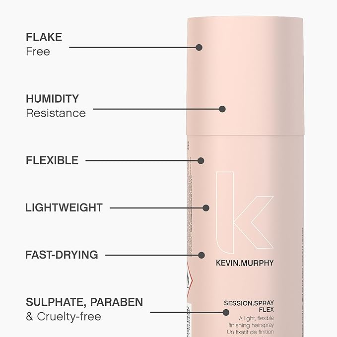 KEVIN.MURPHY SESSION.SPRAY FLEX - Flexible Finishing Hair Spray - For All Hair Types - Lightweight Hold - Humidity Resistant Hair Care - Travel Size - 100 mL / 3.4 fl oz (Pack of 2)