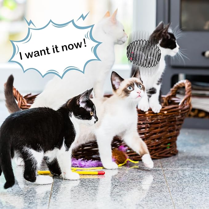 Jecery 5 Pcs Cat Toys Spring,Mouse,Black