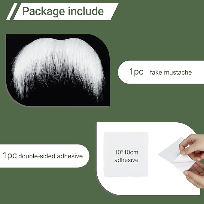 Self Adhesive Fake Mustache False Facial Hair Stick On Cosplay Mustache Halloween Party