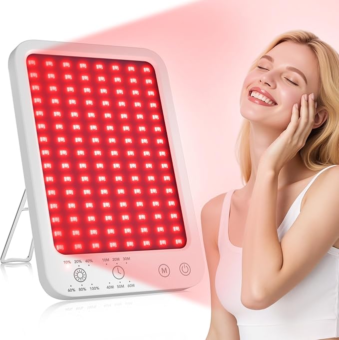 Red Light Therapy for Face Light Therapy Lamp Infrared Light Therapy with 660nm & 850nm Near Infrared LED Red Light Therapy Panel Touch Control 6 Levels of Brightness 3 Modes
