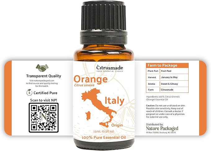 Orange Essential Oil - Direct from Citrusmade in Sicily- Aceite de Naranja Dulce for Home Care, Skincare $ Aromatherapy - Premium Therapeutic Grade (22lbs)