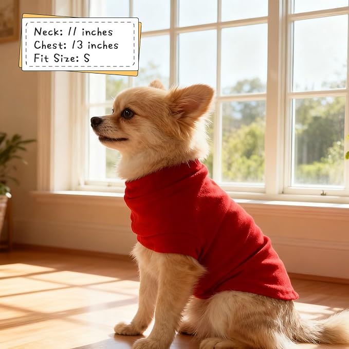 Cat Sweater Warm Fleece Pet Clothes for Cats Only | Soft Cat Vest Puppy Hoodie Coat, Fall Cold Winter Sweatshirt Pullover Clothing also for Small Dogs, Red L