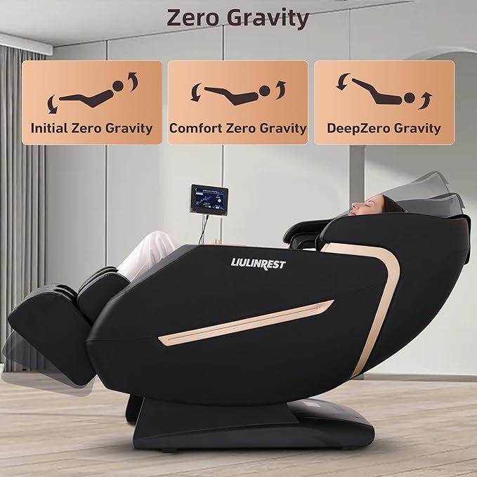2025 4D Massage Chair Full Body, Zero Gravity Massage Chair with SL-Track & Heating, Massage Shiatsu Recliner Chair with Smart Voice Control, Touchable Screen, Airbags, Foot Rollers (BLACK)