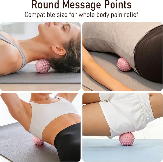 Massage Muscle Roller Stick & Ball Set 3 Pack- Deep Tissue Foot Body Massager with Trigger Point Therapy for Sore Myofascial Release Muscle Stress Relax Hand Arm Neck Feet Headache Blood Stimulation