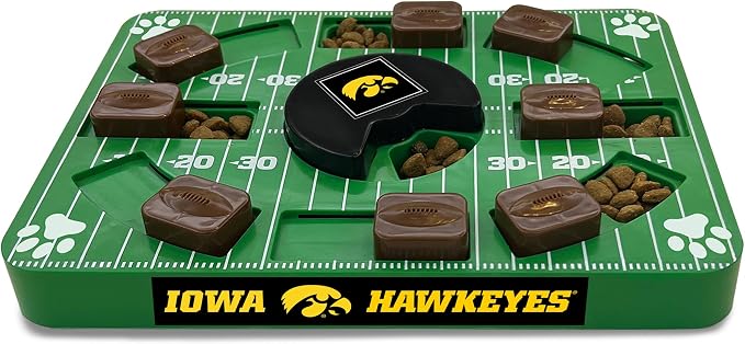 Pets First NCAA Iowa Hawkeyes Puzzle Toy, Puzzle Treat Dog Toy, Interactive Dog Treat Toy, Dog Puzzle Feeding Slow Toy