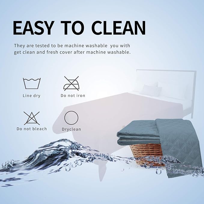 Easy-Going Waterproof Dog Bed Cover, Non-Slip Pet Blanket, 86x82in | Light Blue, Leakproof Couch Cover, Machine Washable Furniture Mattress Protector, Soft Sofa Mat For Dogs, Pet Friendly