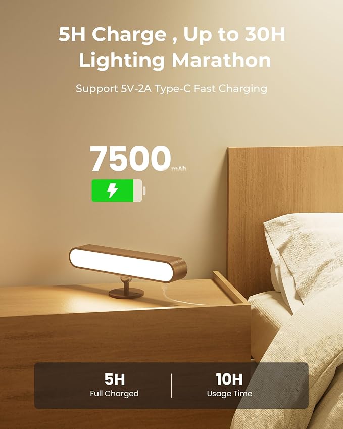 Rechargeable Wall Sconces Set of Two, Walnut Wood Battery Operated Wall Sconce, Magnetic Wall Lights for Bedroom with Remote & Touch Control, 15 RGB, 360° Rotatable Dimmable LED Wall Lamp 3 Color