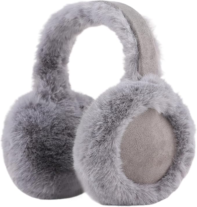 Zsedrut Winter Women Earmuff Foldable Ear Warmer Fluffy Ear Cover Warm Outdoor