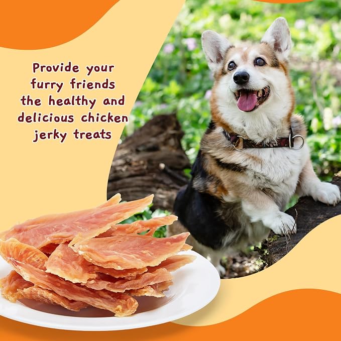 Jungle Calling Chicken Breast Jerky Treats for Medium/Large Breeds, 1.33 lb | High Protein, Stomach-Friendly, No Artificial Colors, Chewy for Teeth Cleaning, Easy to Tear, Ideal for Training
