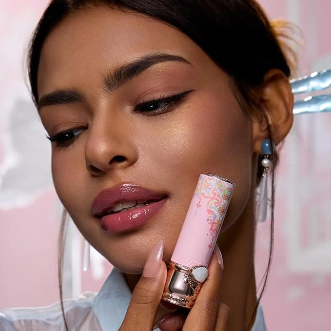 Flower Knows Butterfly Cloud Collar Glossy Lipstick,Hydrating Solid Lip Gloss,Moisturizing Pink Tinted Lip Balm,Long Lasting Lip Gloss in Balm for Girls&Women,Vegan & Cruelty-Free(C06 Cardamom)