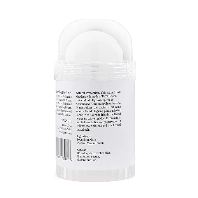 nakd. Thai Crystal Deodorant Stone – 2 Salt Crystal Deodorant Sticks, 4.25 oz. Regular + 2.5 oz. Travel Size – All Natural Unscented and Aluminum Free for Women & Men