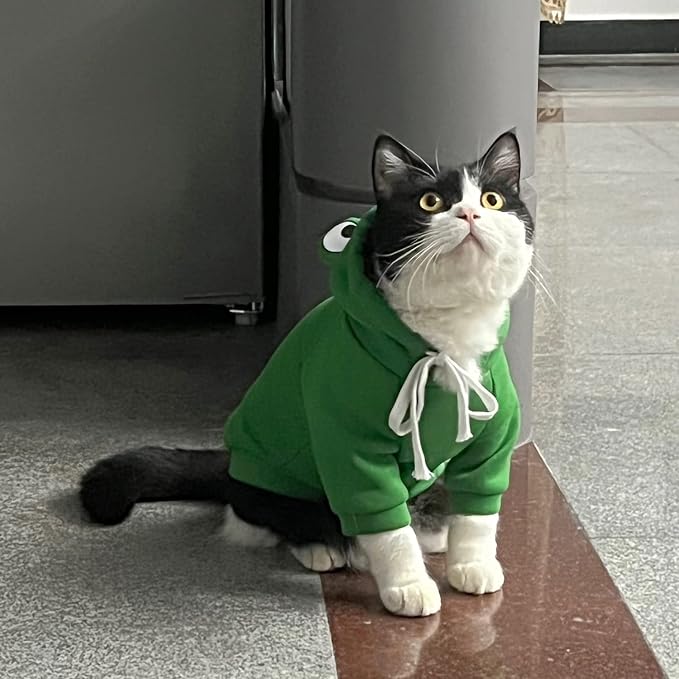 Dog Hoodie Basic Sweater Coat Cute - Frog Shape Warm Jacket Pet Cold Weather Clothes Outfit Outerwear for Cats Puppy Small Medium Dogs（XL） | Fleece Pet Dog Frog Costume Jacket for French Bulldog Chihuahua Pug Boston Terrier Dachshund Ropa Para Perro Puppy