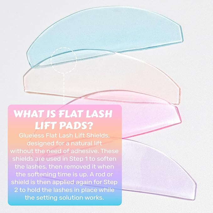 Flat Lash Lift Shields Glueless Ultra Thin Silicone Pads for Perming Lotion No.1, Lash Softening Shields for Easy Korean Eyelash Lift (Rose)