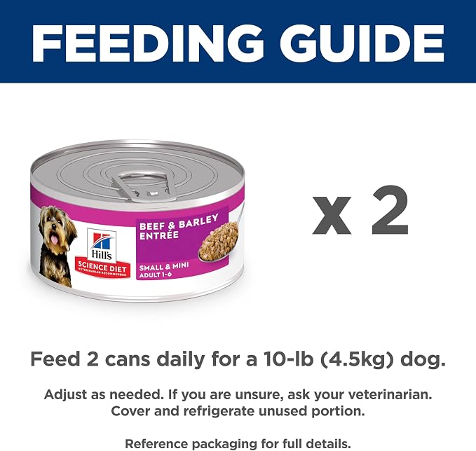 Hill's Science Diet Adult 1-6 Small & Mini Wet Dog Food | #1 Veterinarian Recommended, Beef & Barley, 5.8 oz. Cans, 24-Pack