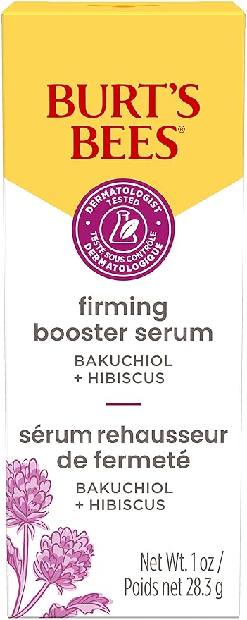 Burt's Bees Firming Collagen Face Serum, Natural Origin Retinol Alternative Improves Skin Texture & Supports Anti-Aging, with Bakuchiol, Lightweight - Firming Booster (1 oz)