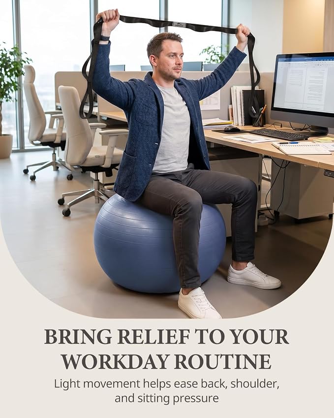 Trideer Exercise Ball, Stability Yoga Ball for Physical Therapy, Active Sitting, Pregnancy & Birth Labor Prep, Core Strength, Balance Training, Posture Improvement and Daily Stretching, 55/65/75cm