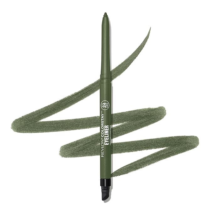 Revlon ColorStay Pencil Waterproof Eyeliner, Smudge-Proof, Eye Makeup with Built-In Sharpener, Stocking Stuffer for Women, 206 Jade, 0.01 oz
